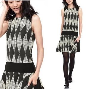 Banana Republic Diamond Jacquard Knit Sleeveless Drop-waist Dress Size 14